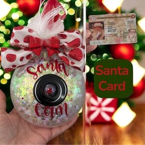 Christmas Ornament, Santa Cam, Personalized Present, White Elephant, Holiday